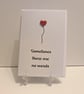 Sometimes there are no words - sympathy card with a red heart button - Image 1