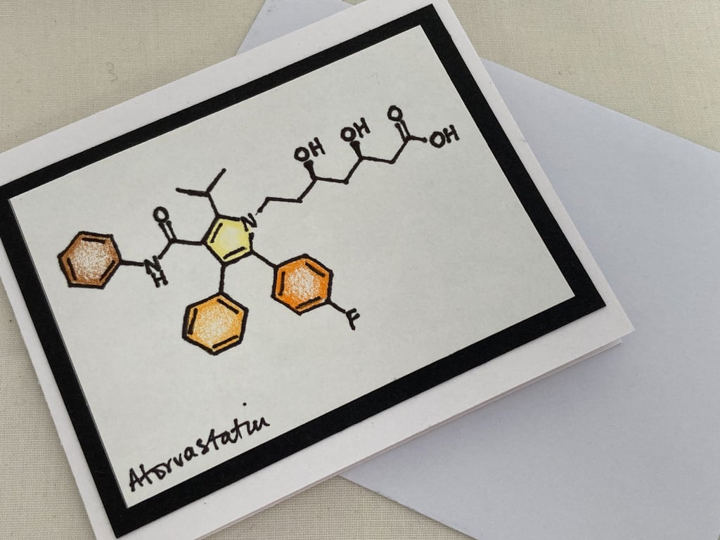 Atorvastatin small greetings card