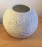 White lava texture moon jar, vase handmade pottery - Image 1