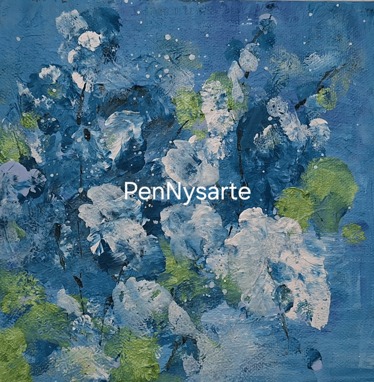 Original Textured Floral Acrylic Painting - 20cm x 20cm