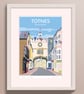 Totnes, A3 Devon illustrated travel poster - Image 4