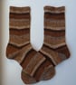 Hand-cranked Knitted Ribbed Wool Socks Size 8 to 9 - Image 4