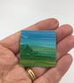 Hand painted anodised aluminium landscape brooch  - Image 2