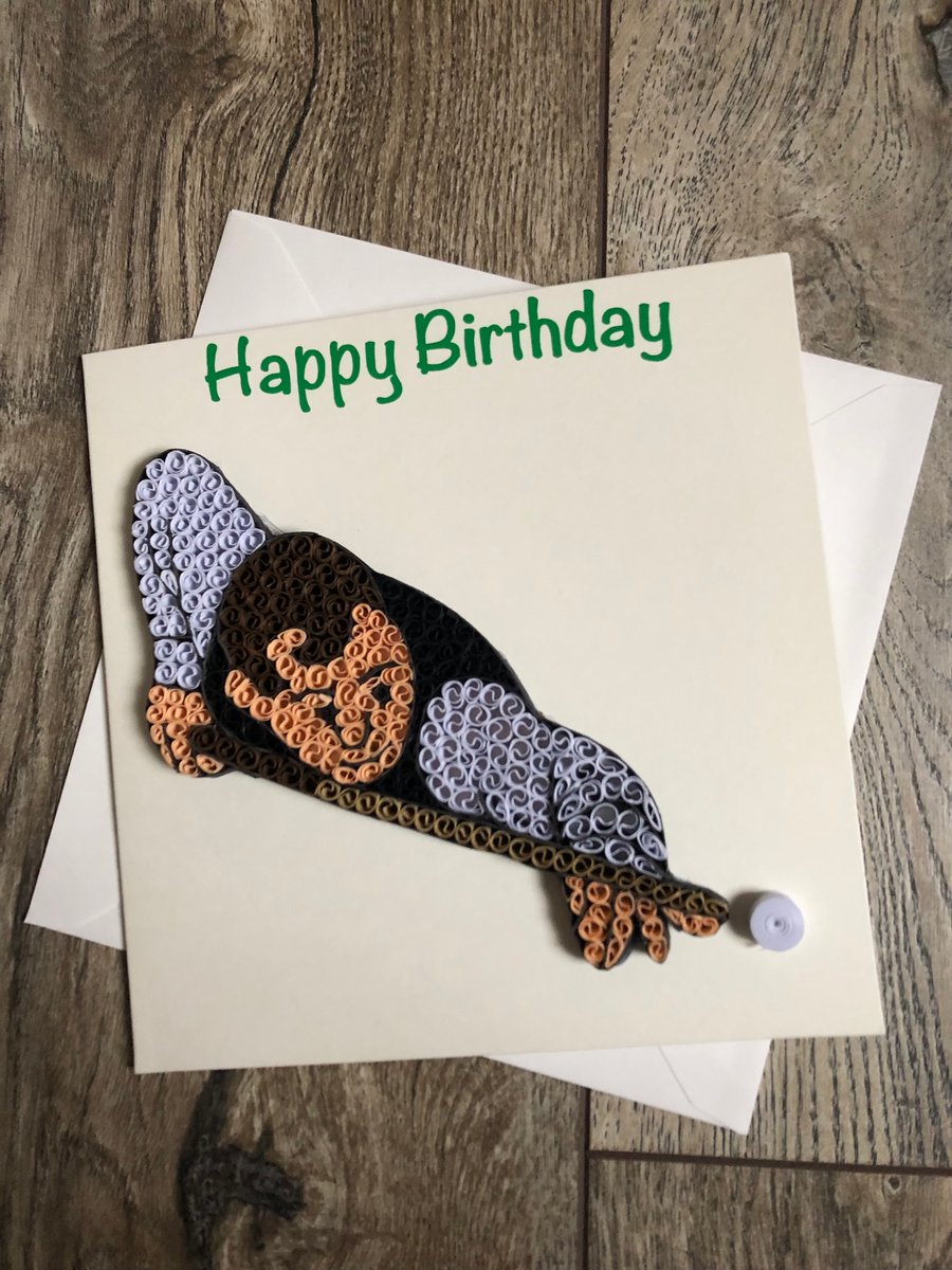 Stunning handmade quilled Snooker Card