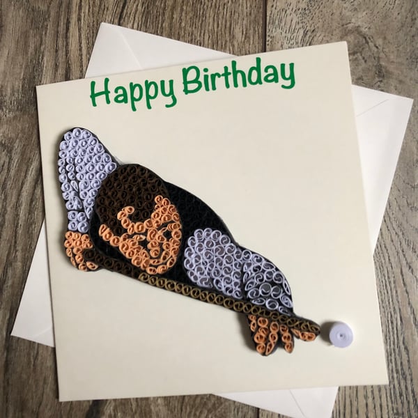 Stunning handmade quilled Snooker Card