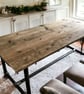 Dining Table, Custom Made Reclaimed Scaffold Boards, Rustic, Industrial, Pipe Tu - Image 5