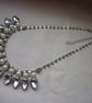 PEARL, CRYSTAL RHINESTONE AND SILVER BIB STYLE NECKLACE.  1030 - Image 3
