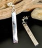 Flat Column Textured Sterling Silver Drop Earrings - Image 1