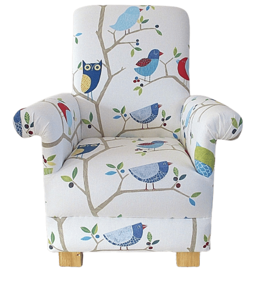 Harlequin What A Hoot Child's Chair Blue Owls Animals Childrens Armchair Bedroom