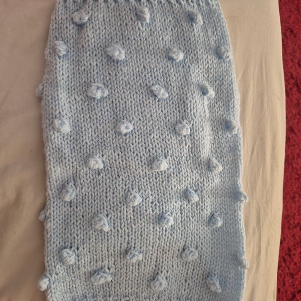 Hand knitted dog coat 