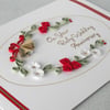 Handmade quilled 40th ruby anniversary greeting card