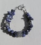 Blue Sodalite Gemstone Chunky Chakra Beaded Bracelet "Harmony" - Image 6