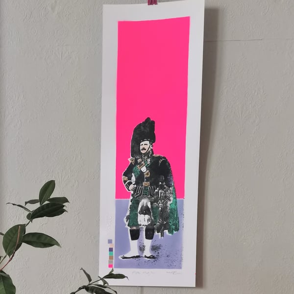 Pipe Major (bold striking Scottish screenprint)