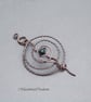 Antique Copper Spiral bun cage ,Chrysocolla Azurite hair bun holder, hair bun  - Image 2