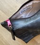 Lined Inner Tube Bag - Dark Pink Zip & Off-White Bicycle Lining - Image 7
