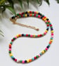 Multicoloured Howlite Necklace Gold Plated - Image 4