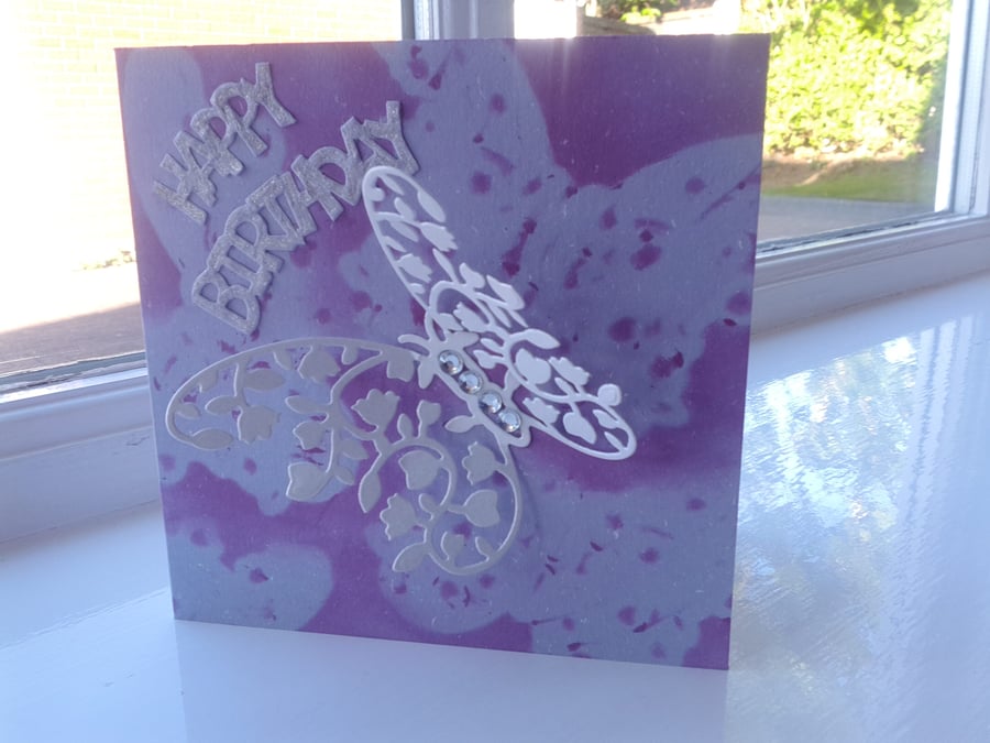 Large butterfly birthday card