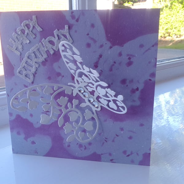 Large butterfly birthday card