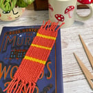 Hand Woven Bookmark in Handspun Yarn in Plant Dyed Yarns