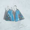 DAINTY SHORT ENAMELLED EARRINGS - TRIANGLE WITH STERLING SILVER