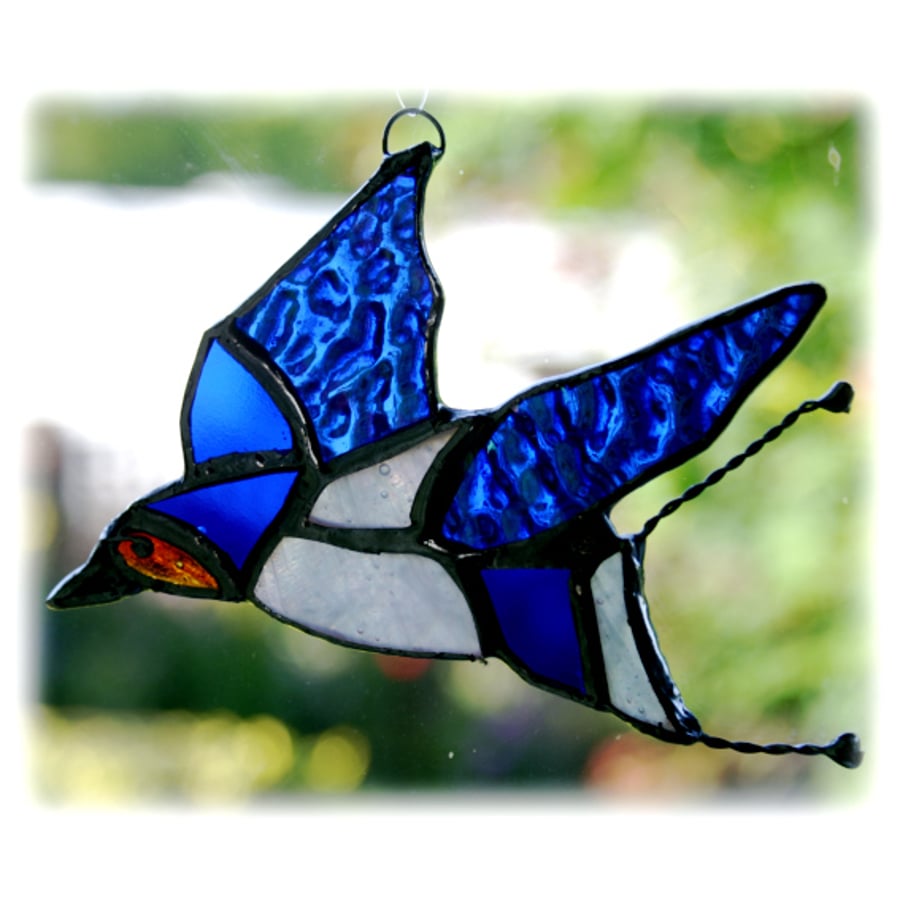 Swallow Suncatcher Stained Glass Handmade British Bird