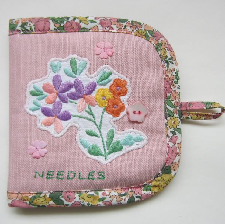 Needle Case Pink Snail - Handmade