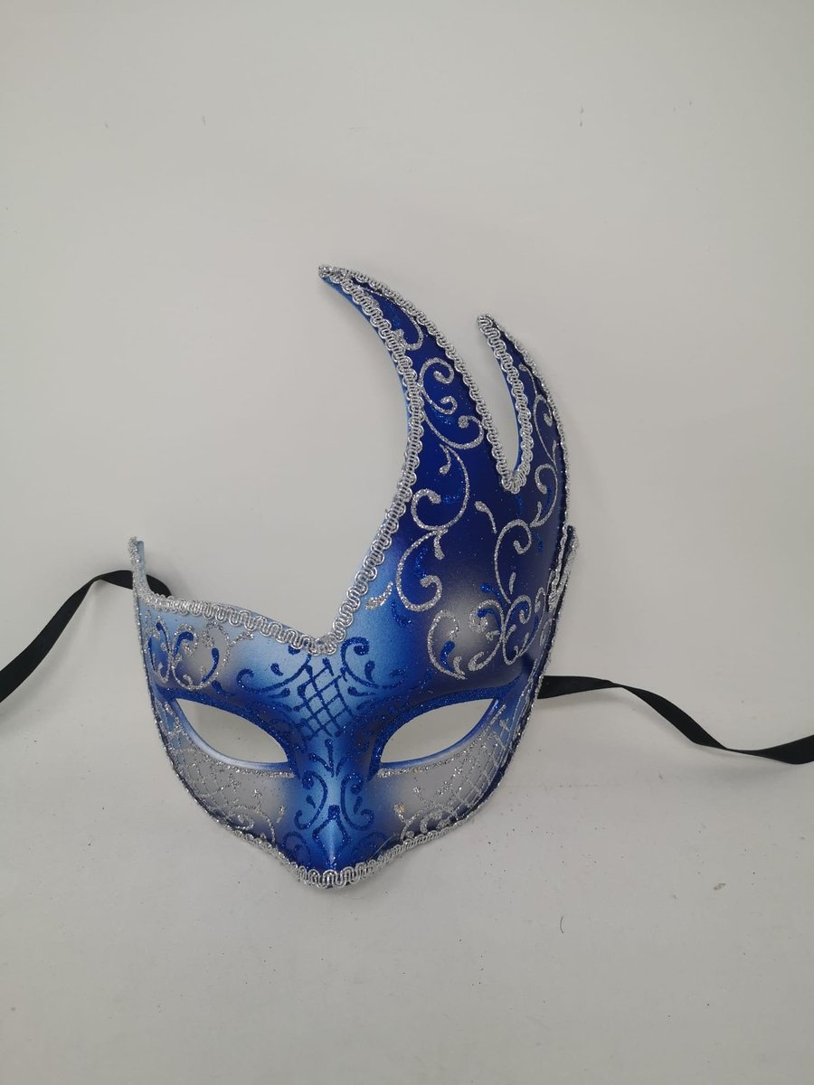 Blue and Silver Masquerade Mask