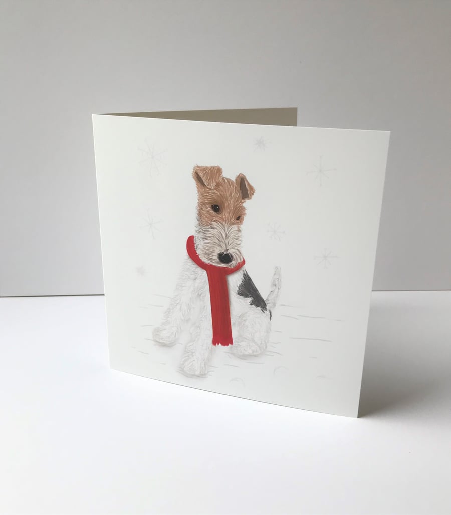 Snow Dog Christmas Card