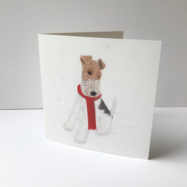 Snow Dog Christmas Card