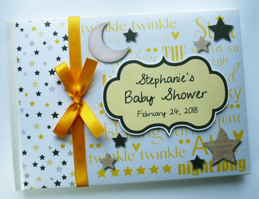 Twinkle Little Star unisex baby shower guest Book, baby shower gift