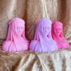 Large Unique Bust of Veiled Woman Kitsch Candle 