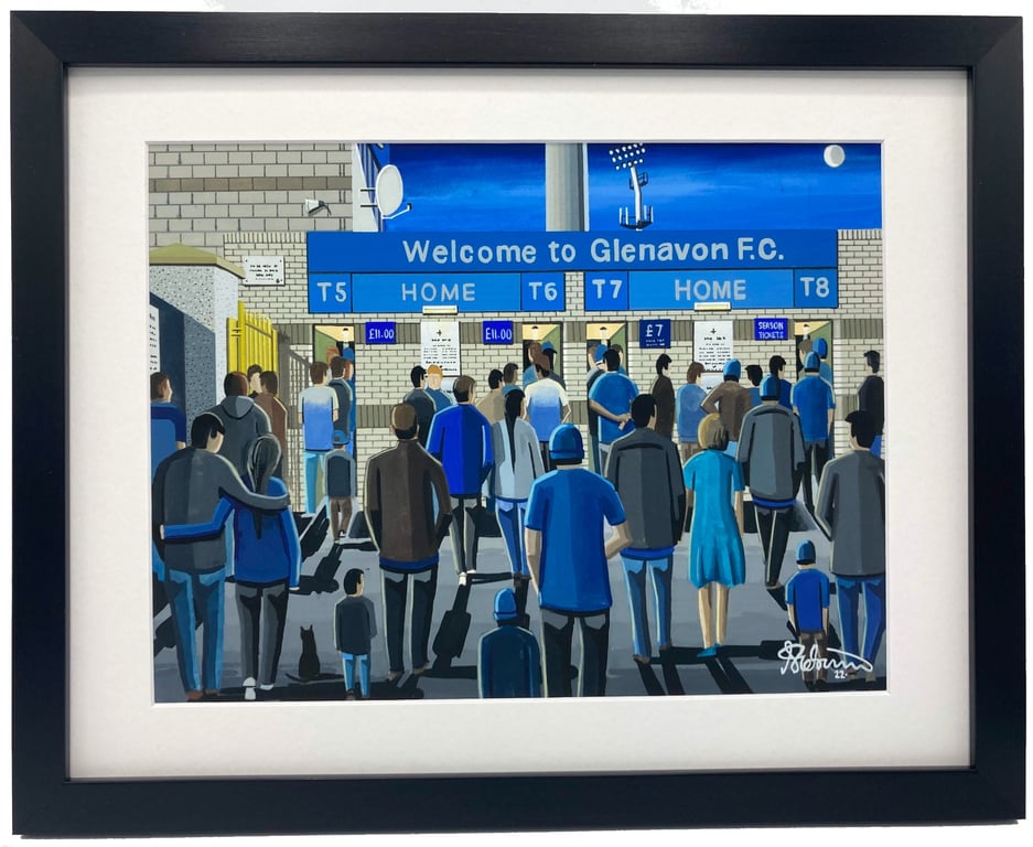 Glenavon Framed & Unframed Art Print Football Club FC Mourneview PK Stadium Gift
