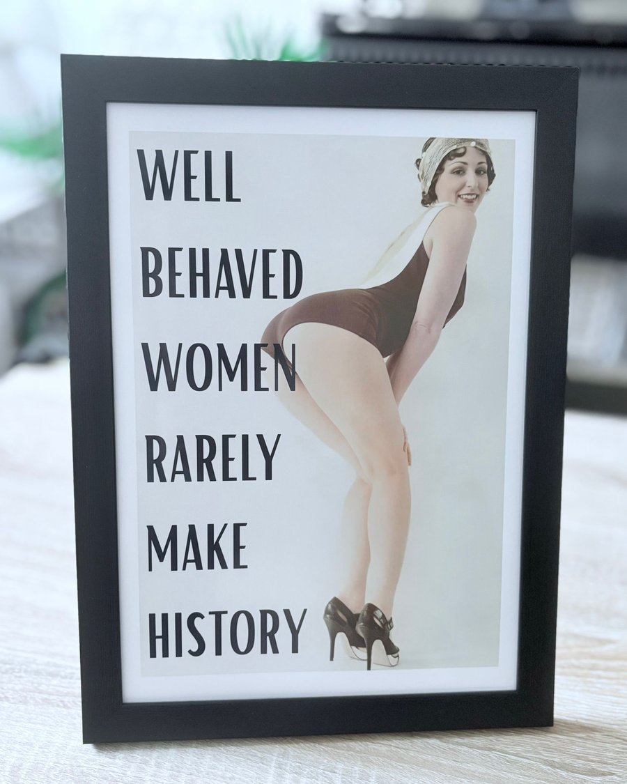 A4 Framed Photo Art Quote Women