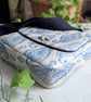 Blue and Cream Paisley, Water-resistant Oilcloth Small Cross Body Bag, Phone Bag - Image 6