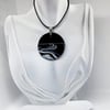 Marble and black pendant necklace 