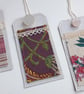 3 Gift Tags - plum vintage silk and lace, reclaimed textiles  - Image 2