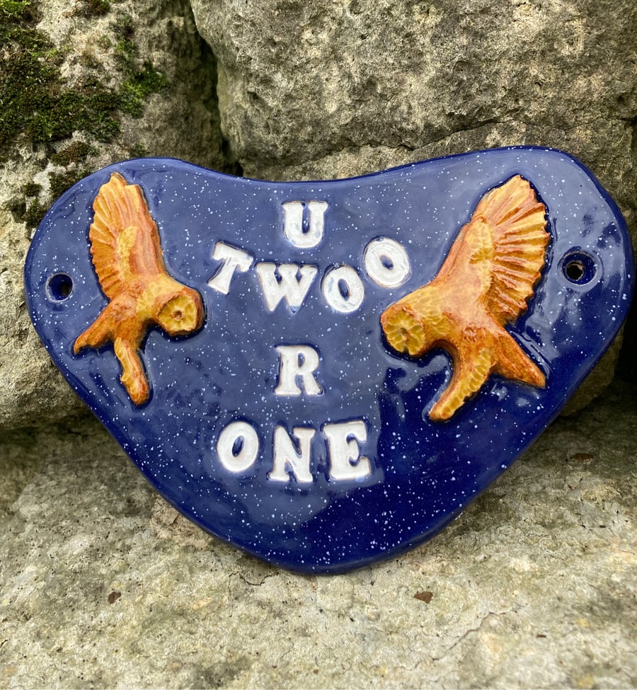 Two Owls Wall Tile for Couples