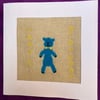 Teddy bear felted birthday card.