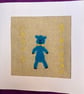 Teddy bear felted birthday card. - Image 1