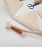Cream and taupe mini bunting, 9 triangles,  80" length.   - Image 7