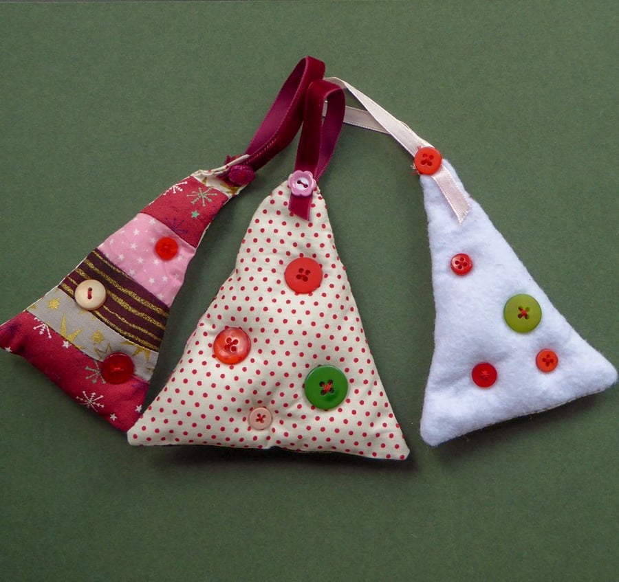 stitched textile hanging decorations