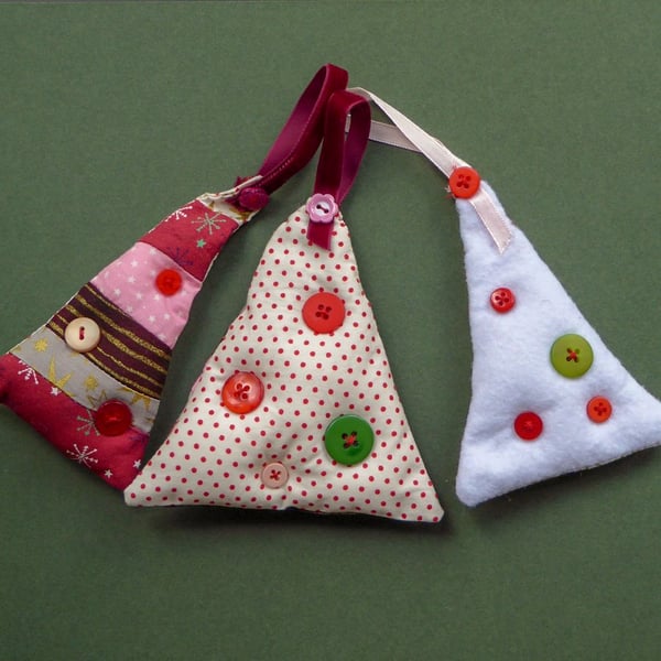 stitched textile hanging decorations