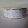 1 x 1m Roll Self-Adhesive Plastic Ribbon Tape - Bows - White 