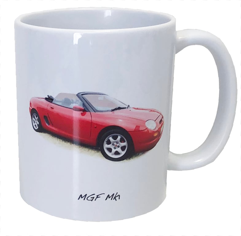 MGF Mk1 (Red) - 11oz Ceramic Mug - Plain or Stripy Design