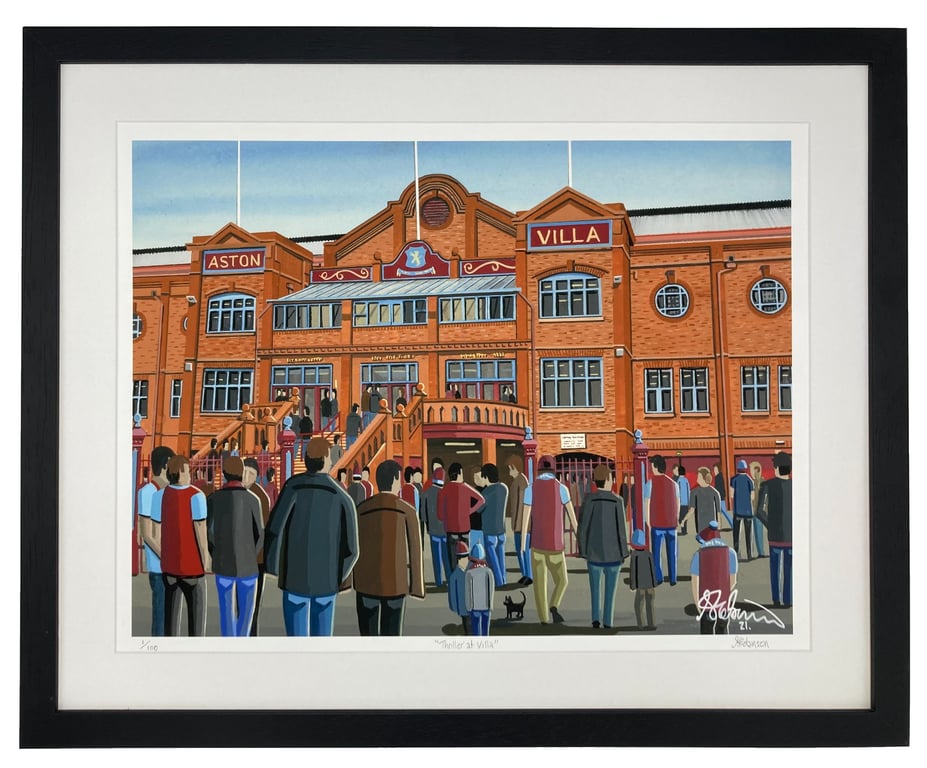 Aston V. Limited Edition Fine Art Print Football Club FC, Villa Supporter Gift