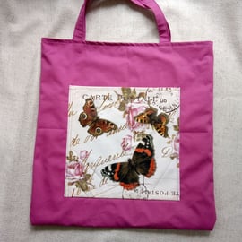 Butterfly tote bag pink 