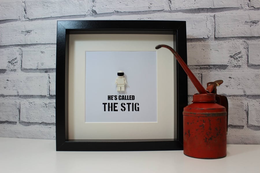 THE STIG - FRAMED CUSTOMISED LEGO FIGURE