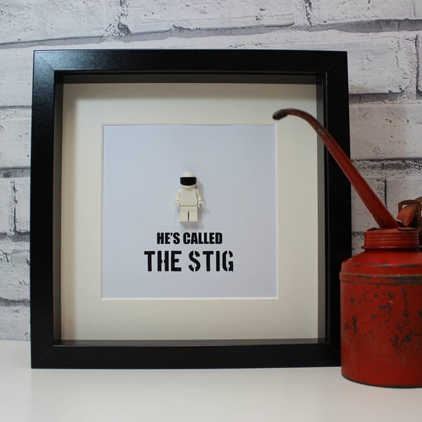 THE STIG - FRAMED CUSTOMISED LEGO FIGURE