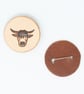 Highland coo leather brooch - Image 1