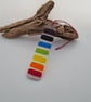Chakra Rainbow Fused Glass Suncatcher with Hemp Cord - Image 1